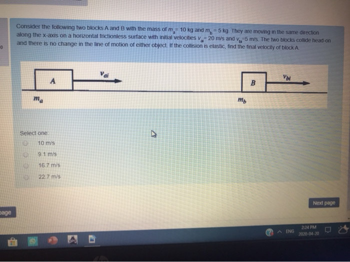 Solved Consider The Following Two Blocks A And B With The | Chegg.com