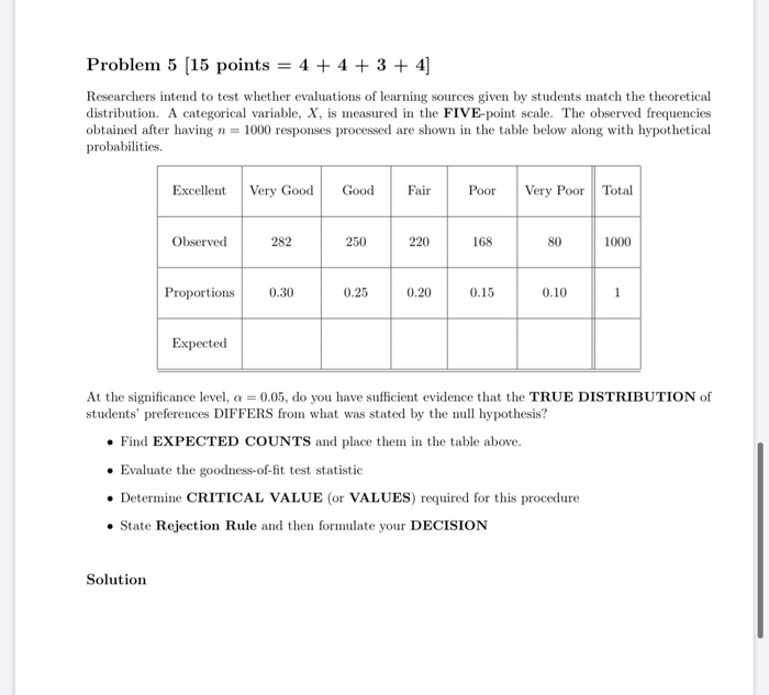 Solved = Problem 5 [15 points 4 + 4 + 3 + 4 Researchers | Chegg.com