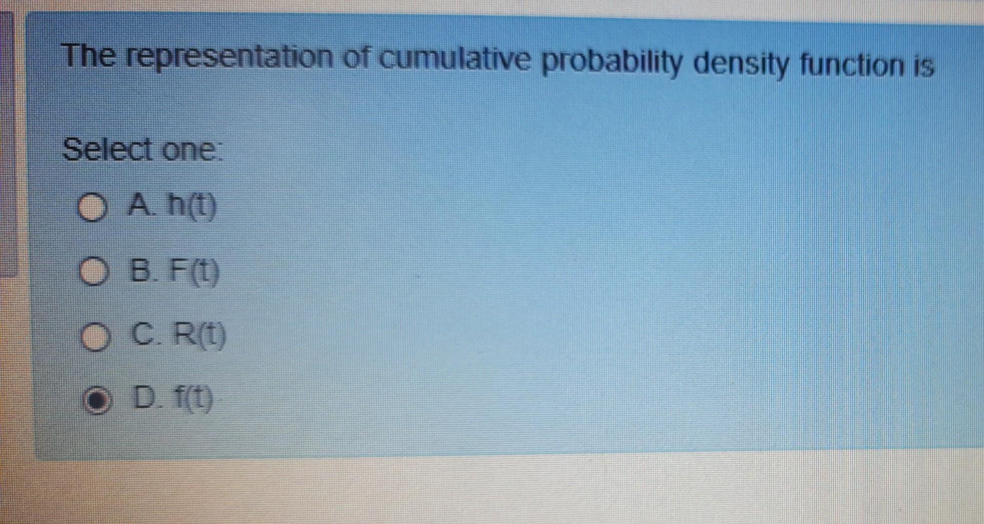 Solved the representation of cumulative probability density chegg