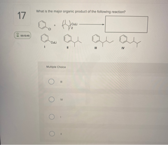 Solved What is the major organic product of the following | Chegg.com