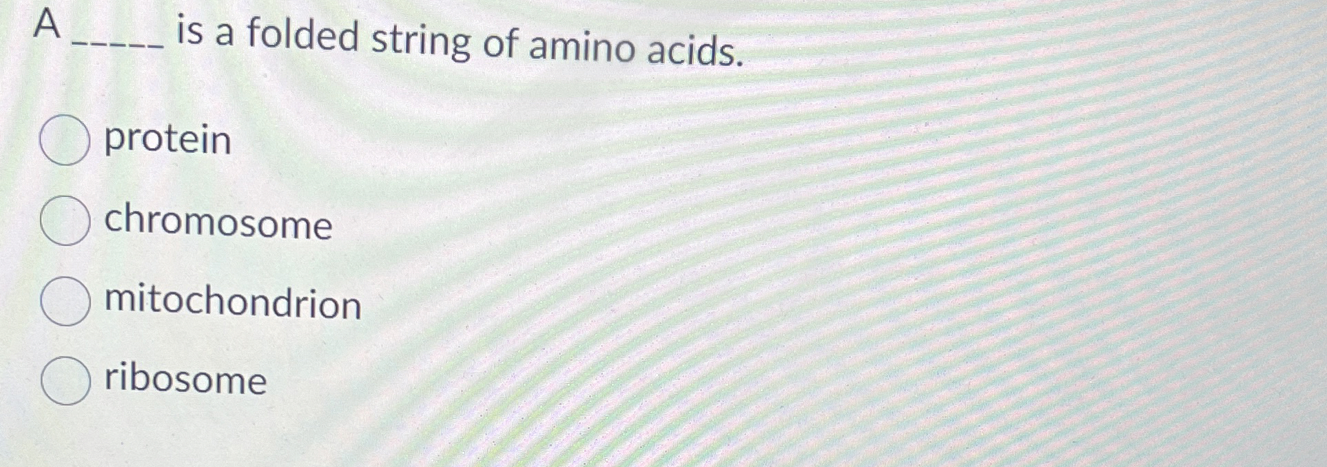 Solved Ais a folded string of amino | Chegg.com