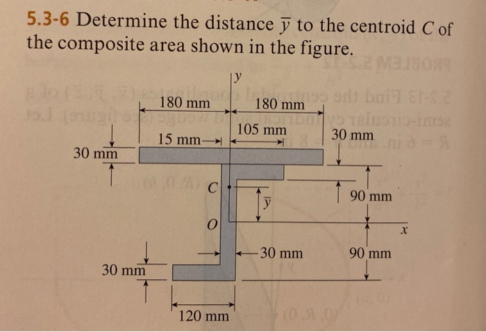 Solved 5.3-6 Determine the distance ū to the centroid C of | Chegg.com