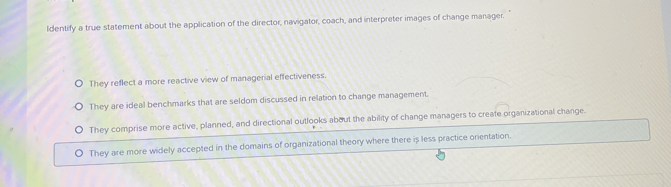 Solved Identify a true statement about the application of | Chegg.com