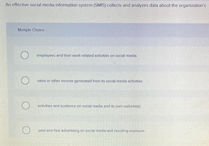Solved One primary purpose or function of a company's social | Chegg.com