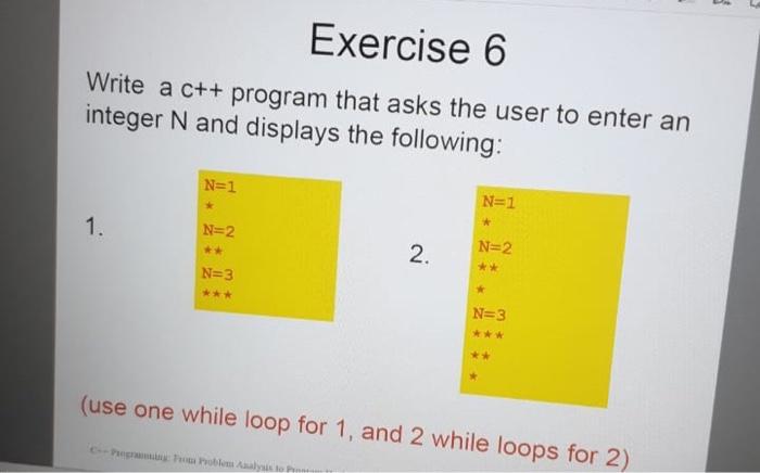 Solved Exercise 6 Write a c++ program that asks the user to | Chegg.com