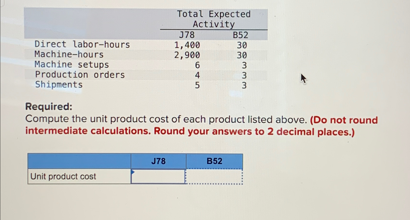 Solved Exercise 4-3 (Algo) ﻿Compute ABC Product Costs | Chegg.com