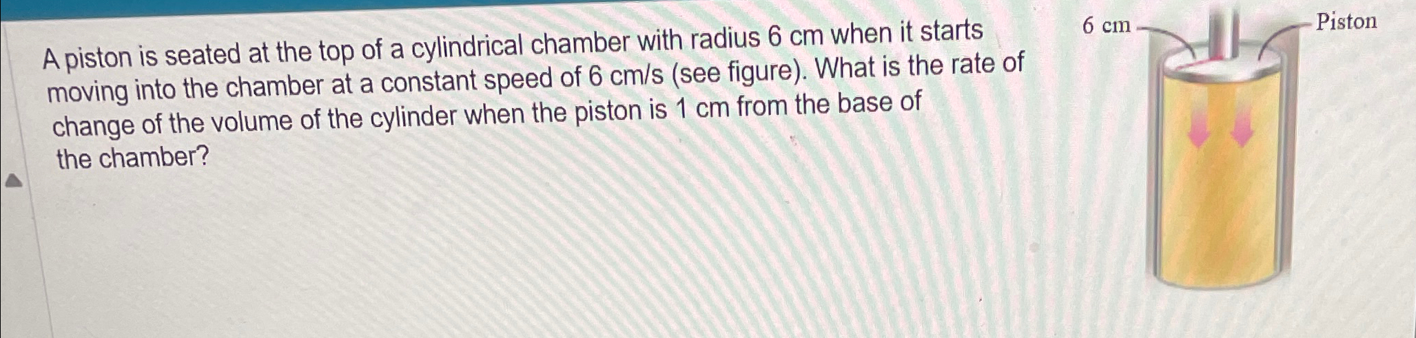 Solved A piston is seated at the top of a cylindrical | Chegg.com