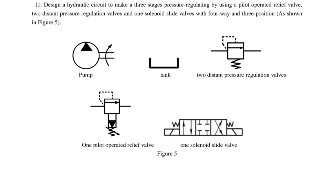 Solved Design a hydraulic circuit to make a three stages | Chegg.com