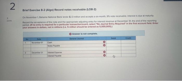 Record the acceptance of the note and the appropriate | Chegg.com