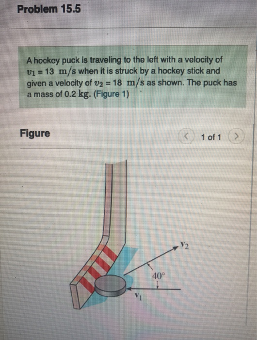 Solved Problem 15.5 A hockey puck is traveling to the left