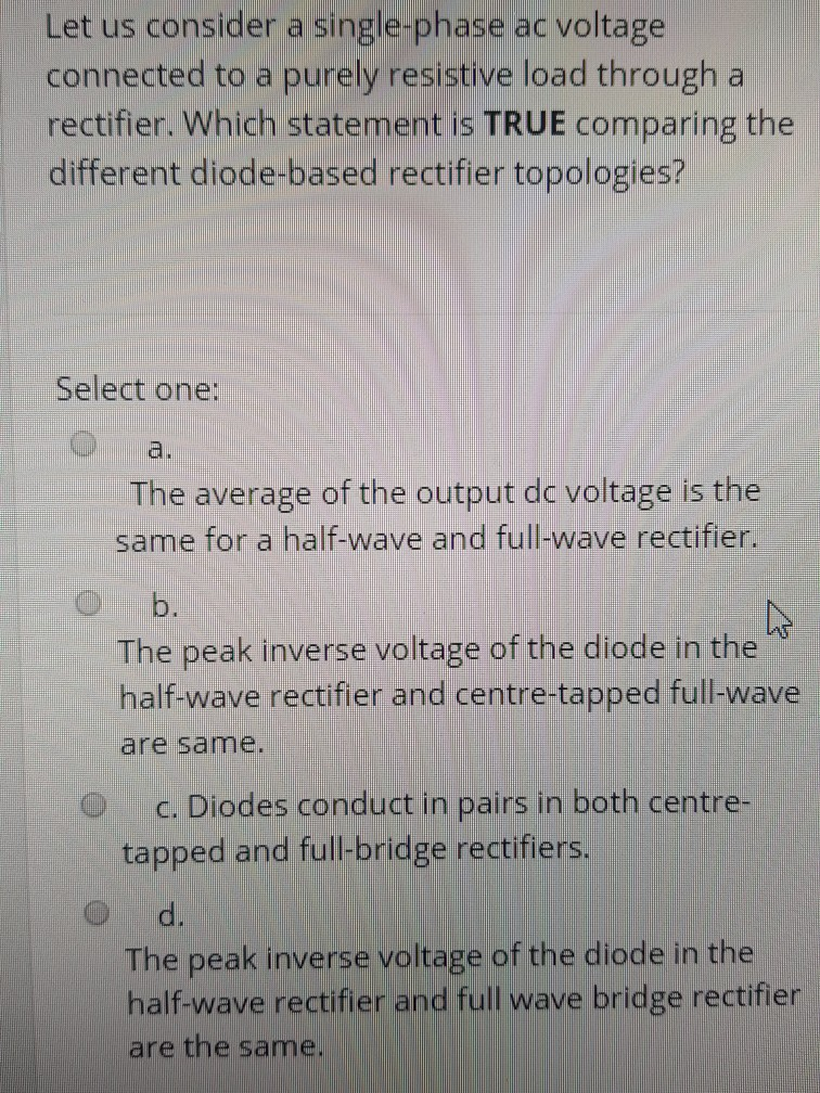 Solved Let us consider a single-phase ac voltage connected | Chegg.com
