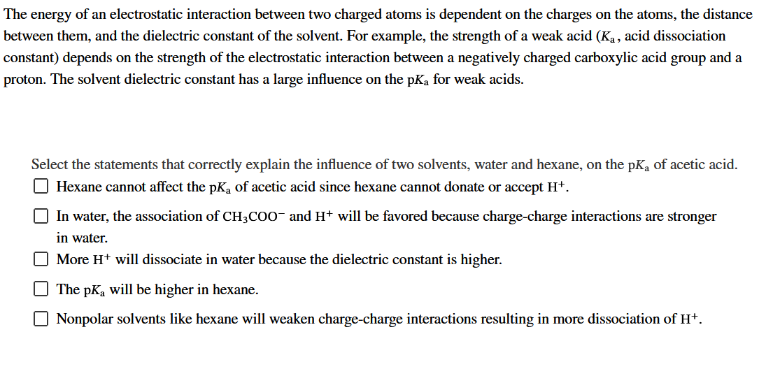 Solved The energy of an electrostatic interaction between | Chegg.com