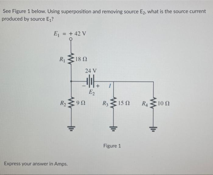 [Solved] See Figure 1 below. Using superposition and remov