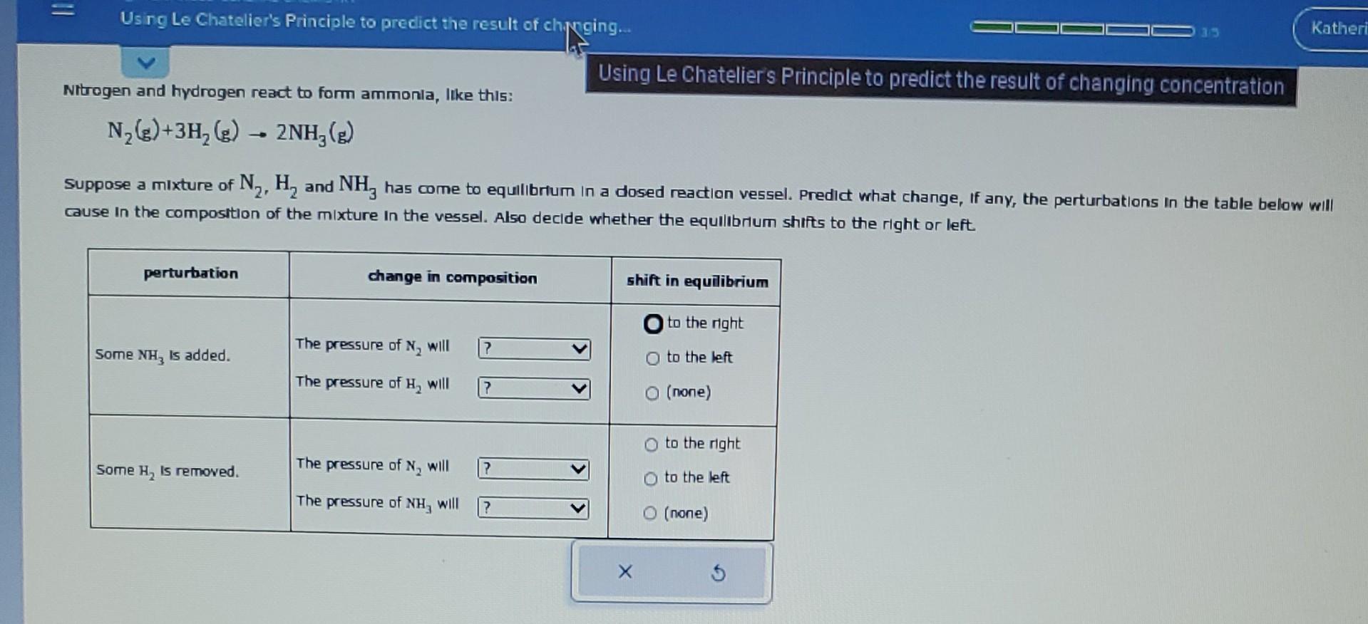 Solved Using Le Chatelier's Principle To Predict The Result | Chegg.com