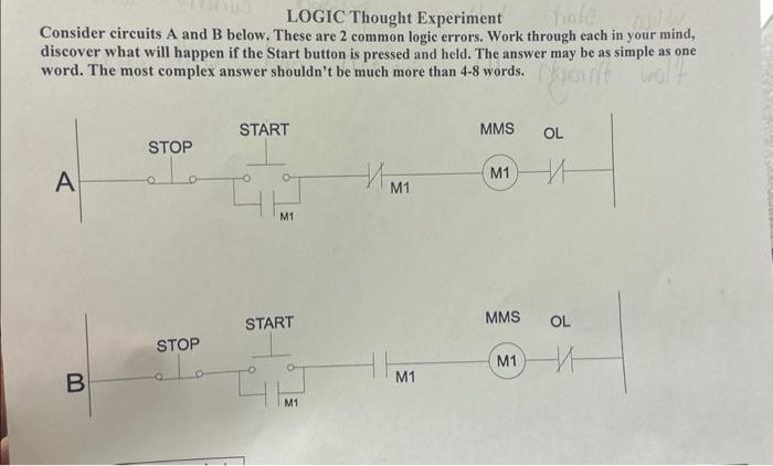 LOGIC Thought Experiment Consider circuits A and B | Chegg.com