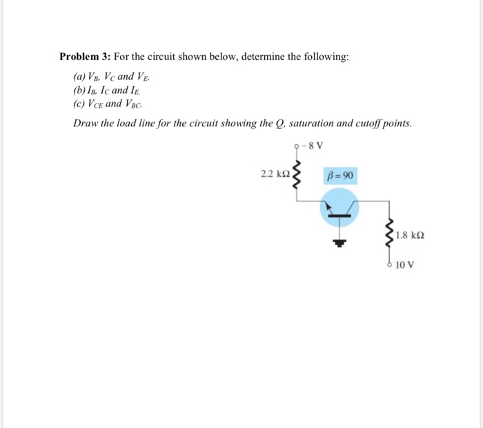 Solved Problem 3: For The Circuit Shown Below, Determine The | Chegg.com