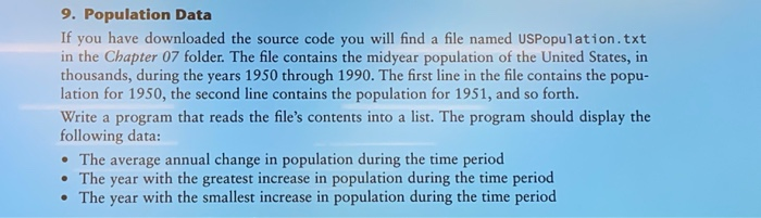 Solved 9. Population Data If you have downloaded the source | Chegg.com