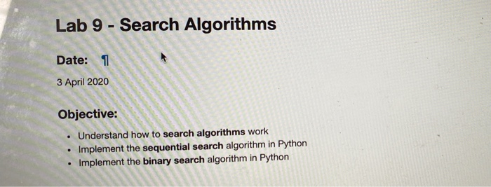Solved Exercise 1: Sequential Search (4 points) Implement a | Chegg.com