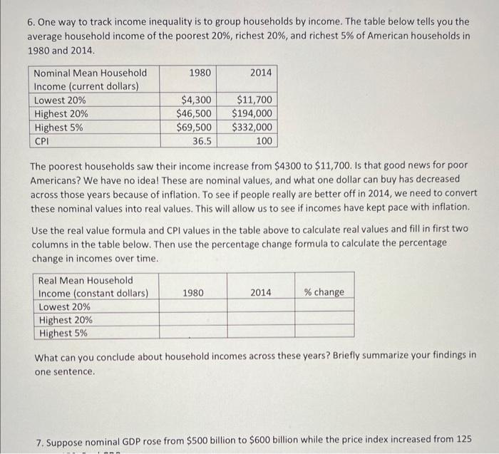 Solved can I get help with 6, with work please so I can re | Chegg.com