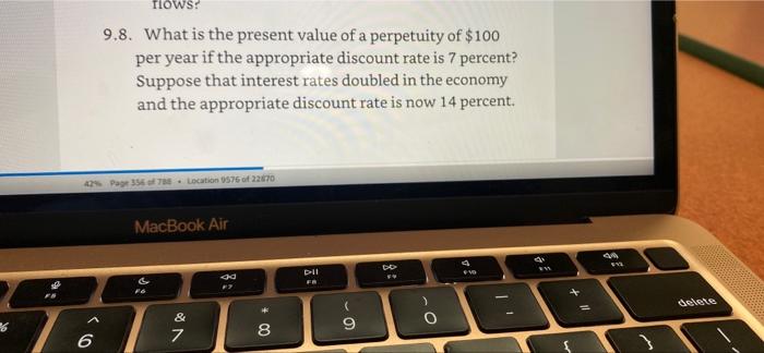 Solved 9 8 What Is The Present Value Of A Perpetuity Of Chegg
