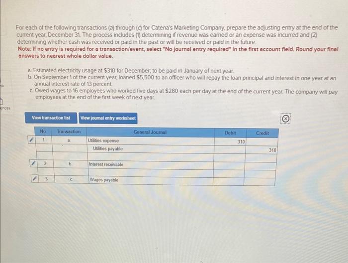 Solved For each of the following transactions (a) through