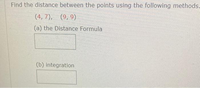 Solved Find the distance between the points using the | Chegg.com