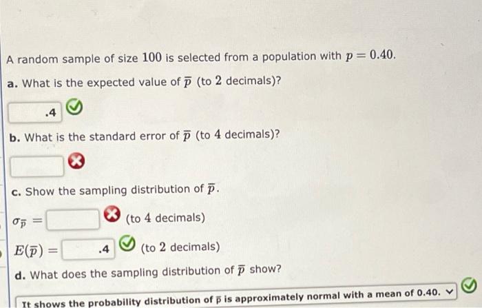 Solved A random sample of size 100 is selected from a | Chegg.com