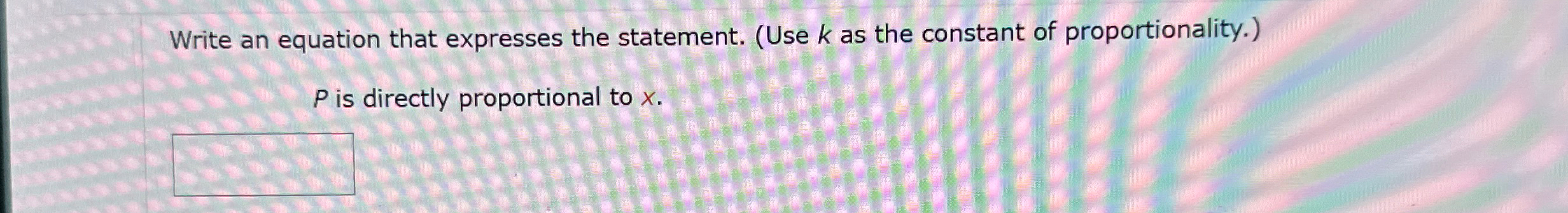 Solved Write an equation that expresses the statement. (Use | Chegg.com