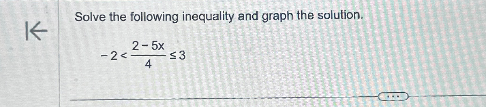 Solved Solve the following inequality and graph the | Chegg.com