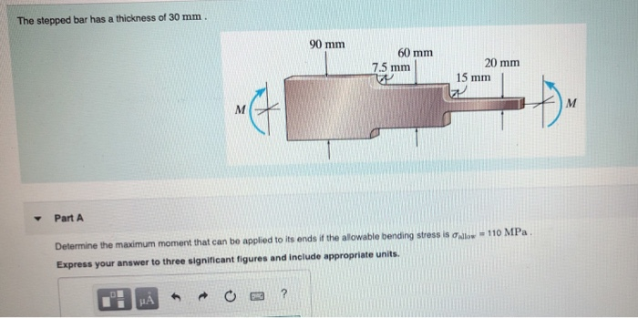 Solved The Stepped Bar Has A Thickness Of 30 Mm. 90 Mm 60 Mm | Chegg.com