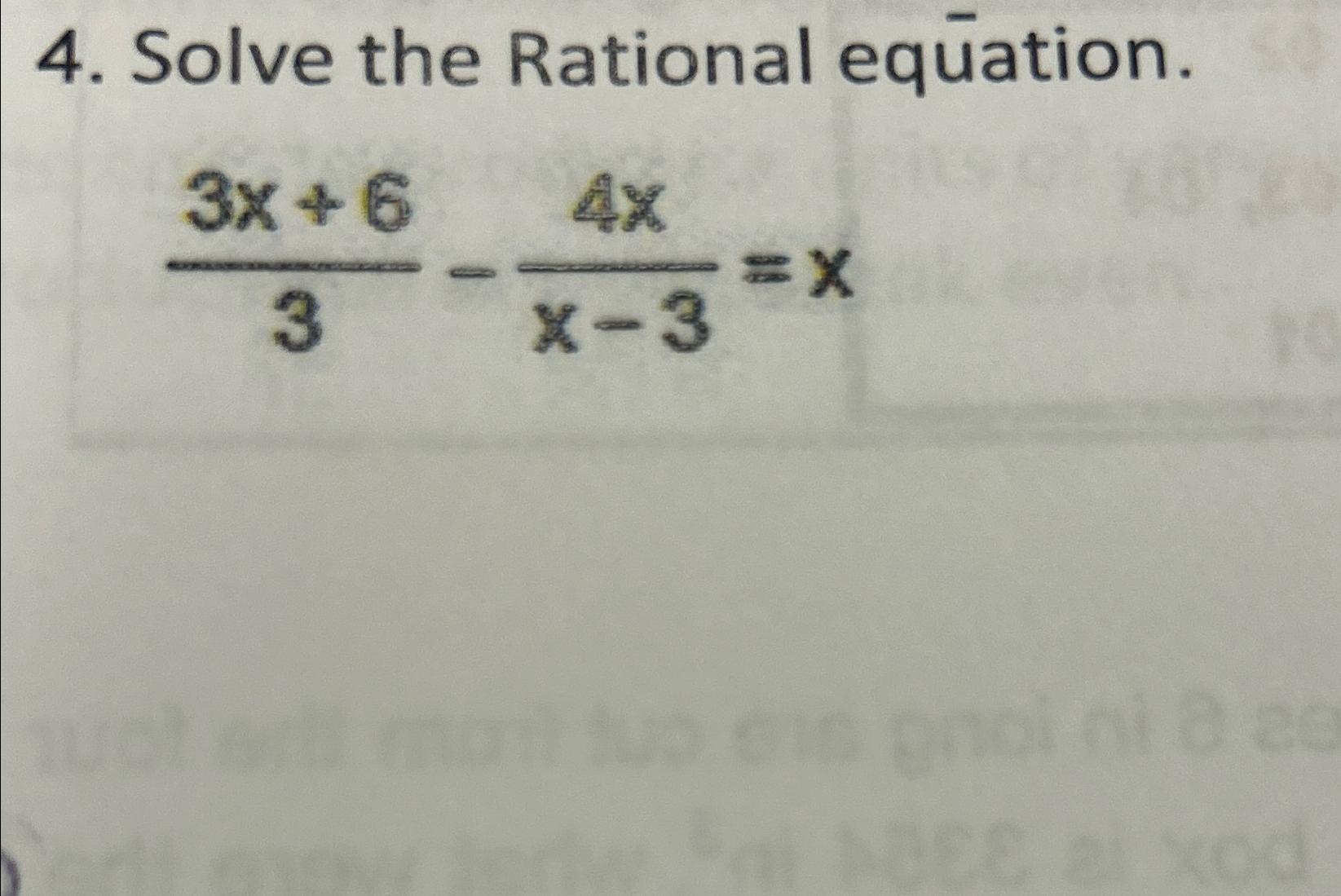 solve the rational equation x 6 x 3 4 7