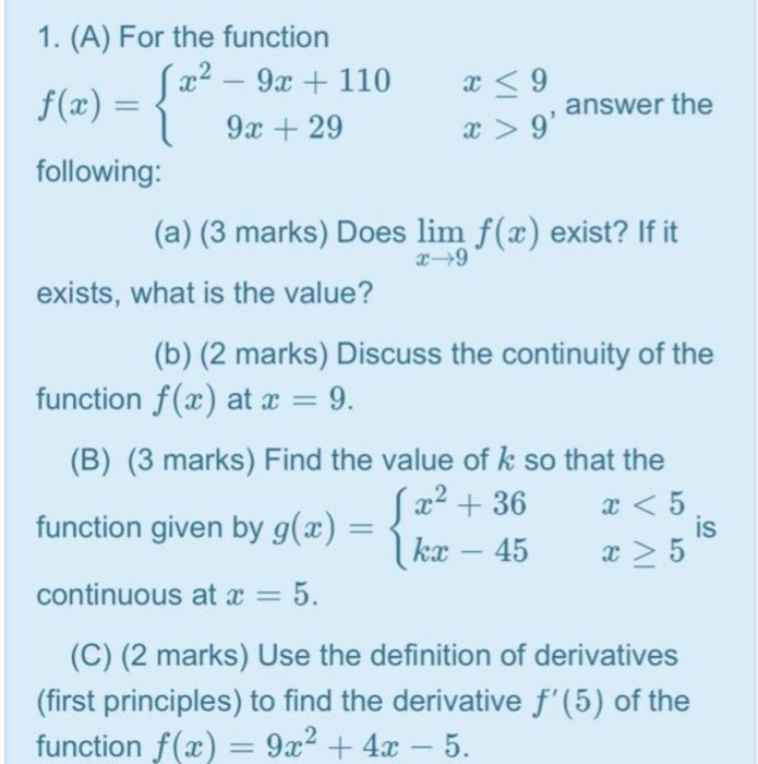 Solved X 9 1 A For The Function F 0 9x 110 X Chegg Com