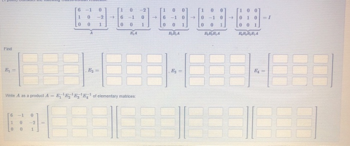 Solved 0 0 BE 0 1 2 1 0 0 6 - 1 1 0 0 0 0 1 -2 6 0 0 1 - 1 | Chegg.com