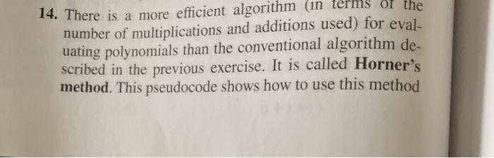 Solved 14. There is a more efficient algorithm (in terms of | Chegg.com