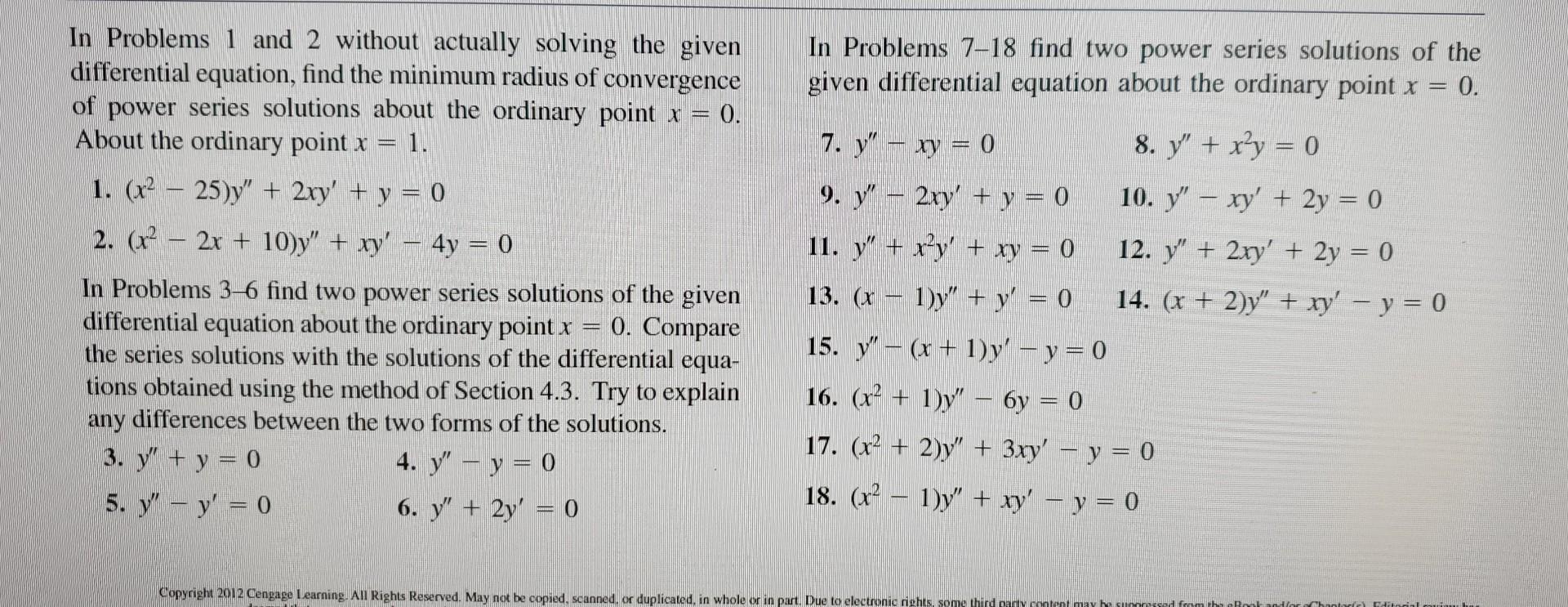 Solved In Problems 1 and 2 without actually solving the | Chegg.com
