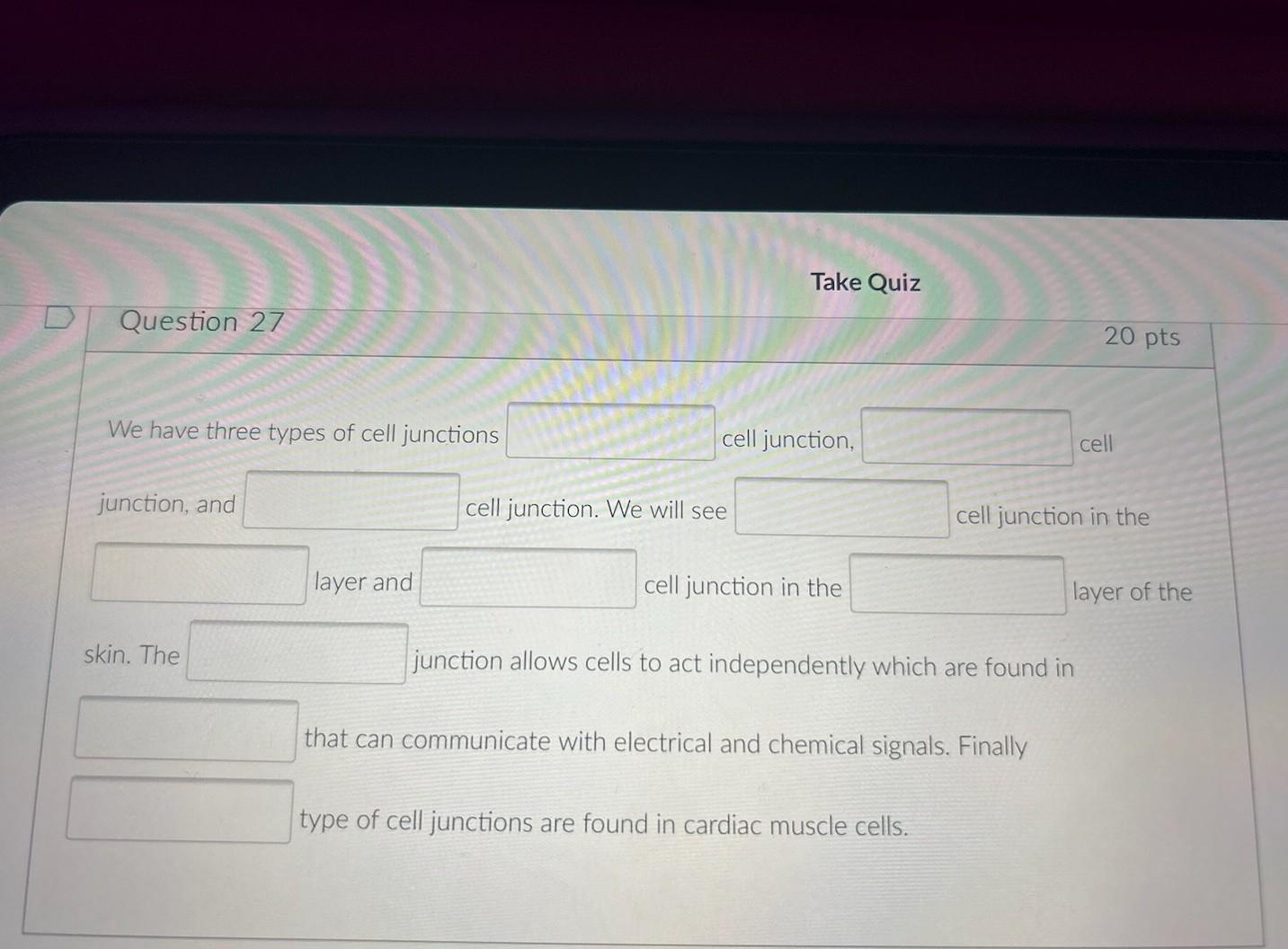 Solved We have three types of cell junctions cell junction, | Chegg.com