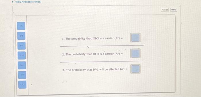 Solved The pedigree from part C is shown belowindividuals | Chegg.com