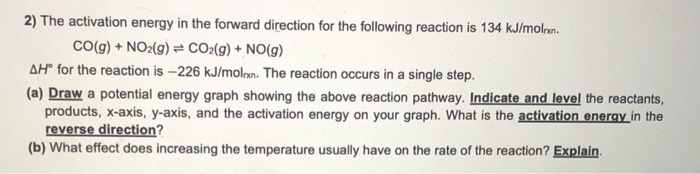 Solved 2) The Activation Energy In The Forward Direction For | Chegg.com