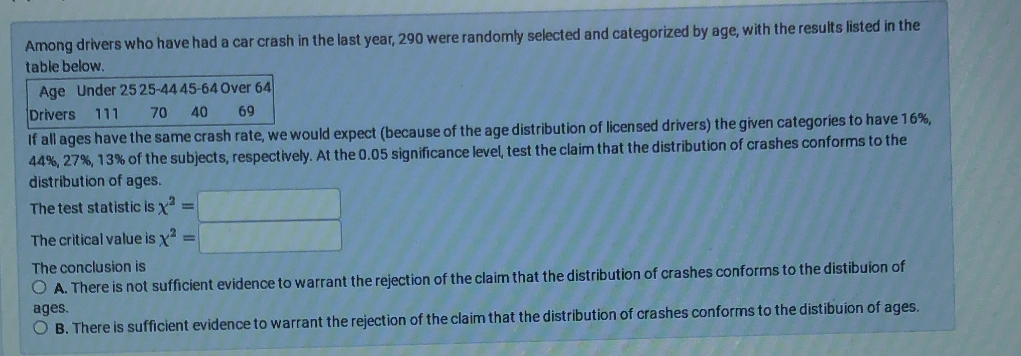Solved Among drivers who have had a car crash in the last | Chegg.com