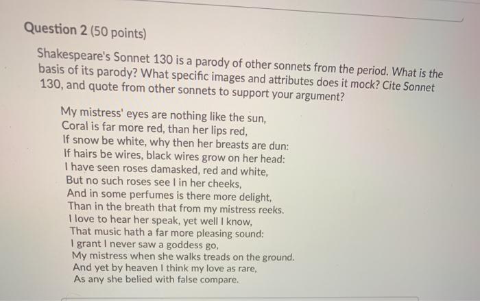 Реферат: Sonnet 130 Analysis Essay Research Paper My