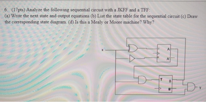 Solved 6. (17pts) Analyze The Following Sequential Circuit | Chegg.com