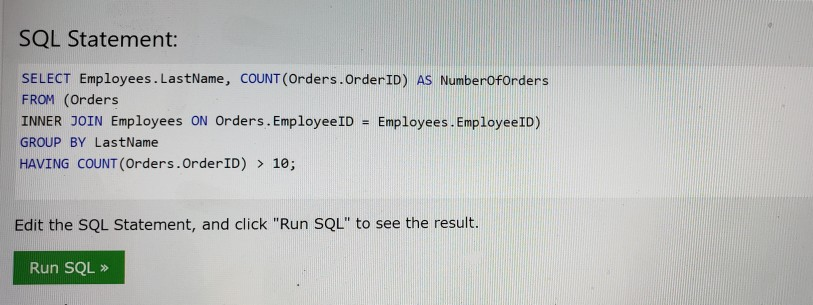 Solved modify the SQL statement so that it lists the | Chegg.com