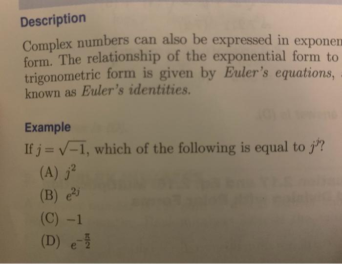 Solved Description Complex numbers can also be expressed in | Chegg.com
