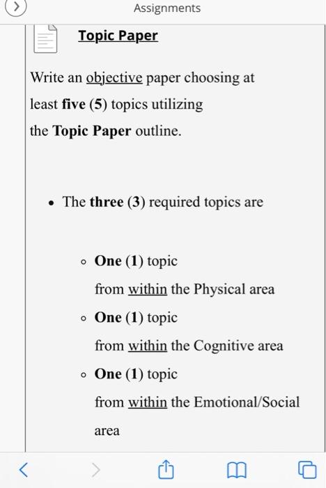 > Assignments Topic Paper Write an objective paper | Chegg.com