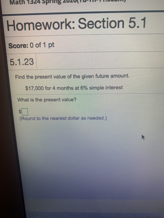 Solved Math 1324 Spring 2020 1 1 .00mm) Homework: Section | Chegg.com