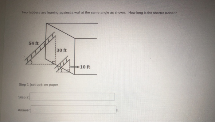 Two ladders are leaning against a wall in such a way that they