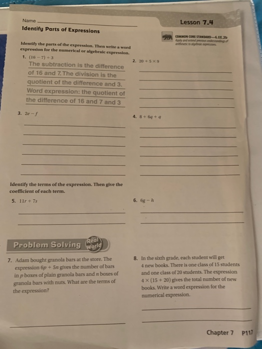go math practice and homework lesson 7.4