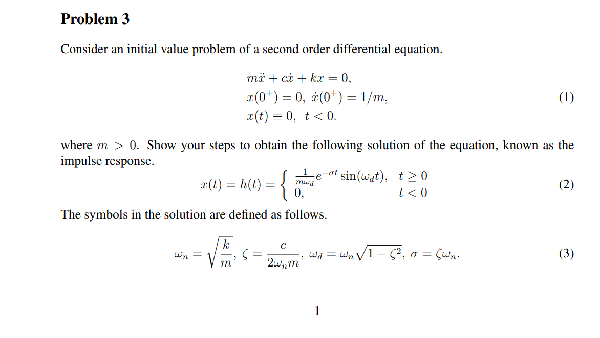 Solved Consider an initial value problem of a second order | Chegg.com