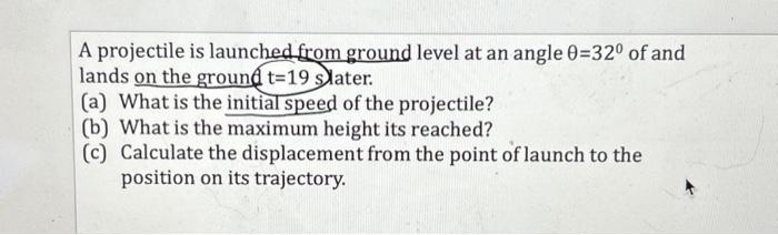 Solved PLEASE REFER TO PICTURE!A projectile is launched from | Chegg.com