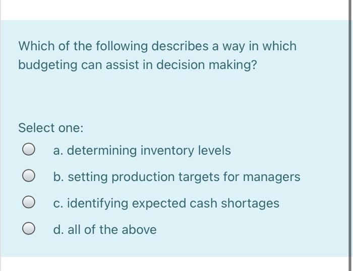 which-of-the-following-describes-a-way-in-whichbudgeting-can-assist-in